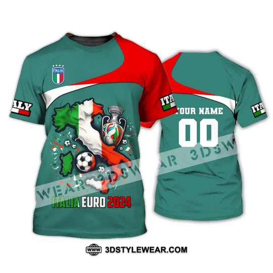 Unisex Shirt, Custom Name and Number Italia Football Shirt, Italia Football Polo Long Sleeve, Euro 2024 Shirt style option 2