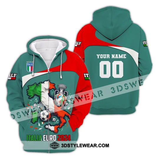 Unisex Shirt, Custom Name and Number Italia Football Shirt, Italia Football Polo Long Sleeve, Euro 2024 Shirt style option 3