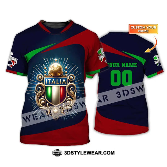 Unisex Shirt, Custom Name and Number Italia Football Shirt, Italia Football Polo Long Sleeve, Soccer Lover Shirt style option 1