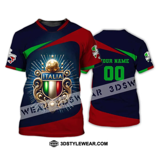 Unisex Shirt, Custom Name and Number Italia Football Shirt, Italia Football Polo Long Sleeve, Soccer Lover Shirt style option 2