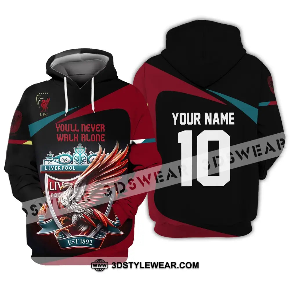 Unisex Shirt Custom Name And Number Kop Football Hoodie Long Sleeve / S T-Shirt