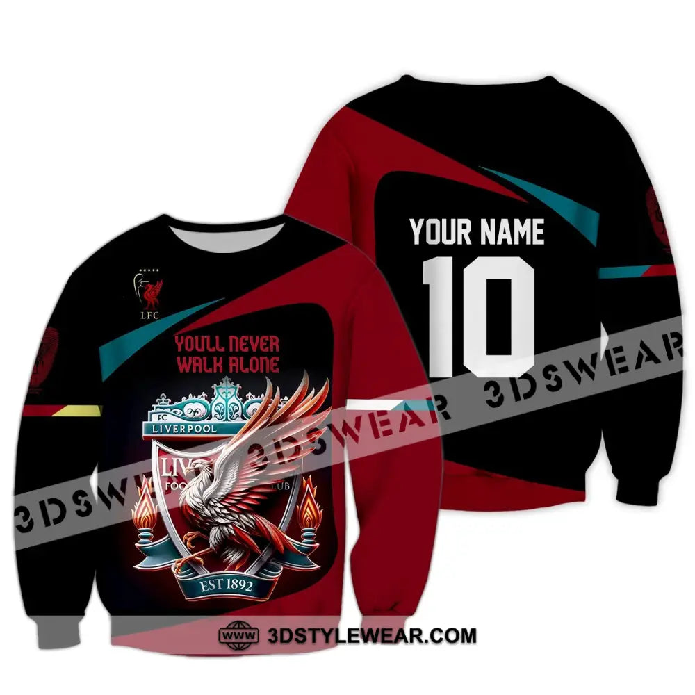 Unisex Shirt Custom Name And Number Kop Football Hoodie Long Sleeve / S T-Shirt