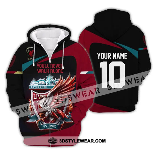 Unisex Shirt, Custom Name and Number KOP Shirt, Football Hoodie Long Sleeve Shirt style option 4