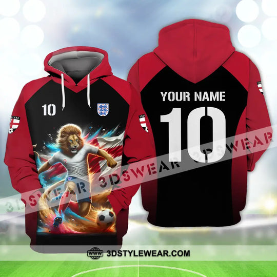 Unisex Shirt - Custom Name And Number, Lion Playing Ball England Euro 2024 style option 4