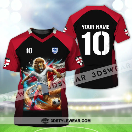 Unisex Shirt - Custom Name And Number, Lion Playing Ball England Euro 2024 style option 2