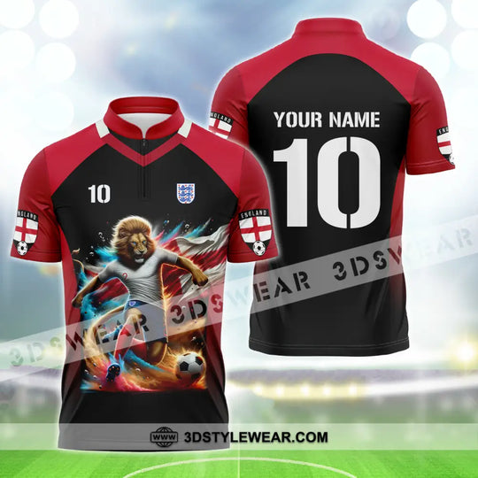 Unisex Shirt - Custom Name And Number, Lion Playing Ball England Euro 2024 style option 3