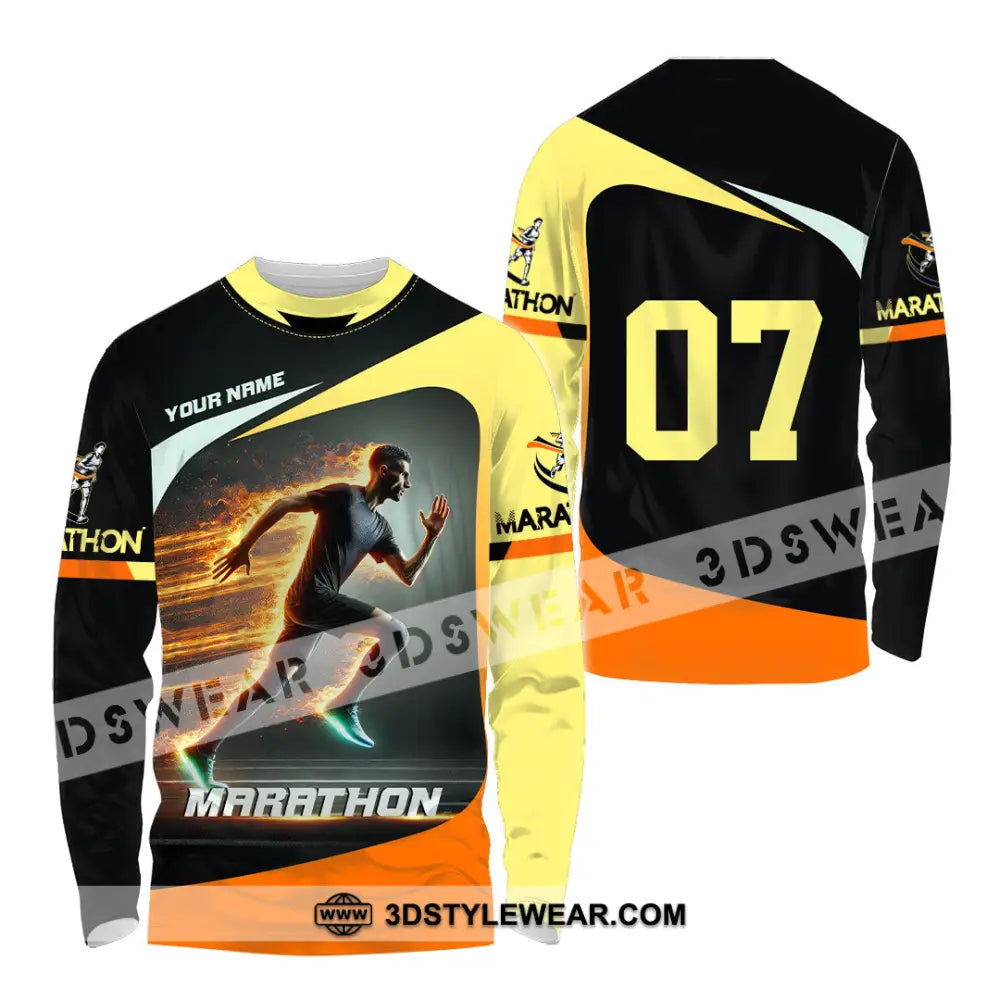 Unisex Shirt Custom Name and Number Marathon Shirt Marathon Lover Gift - Long Sleeve Shirt / S - T-shirt