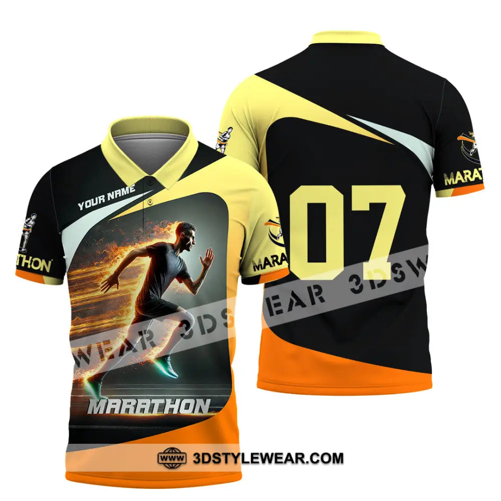 Unisex Shirt Custom Name and Number Marathon Shirt Marathon Lover Gift - Polo Shirt / S - T-shirt