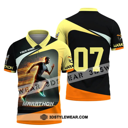 Unisex Shirt Custom Name and Number Marathon Shirt Marathon Lover Gift - Polo Shirt / S - T-shirt