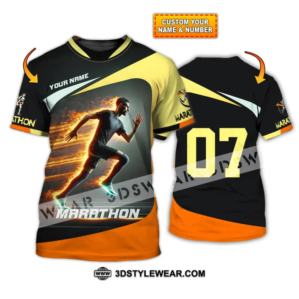 Unisex Shirt Custom Name and Number Marathon Shirt Marathon Lover Gift - T-shirt