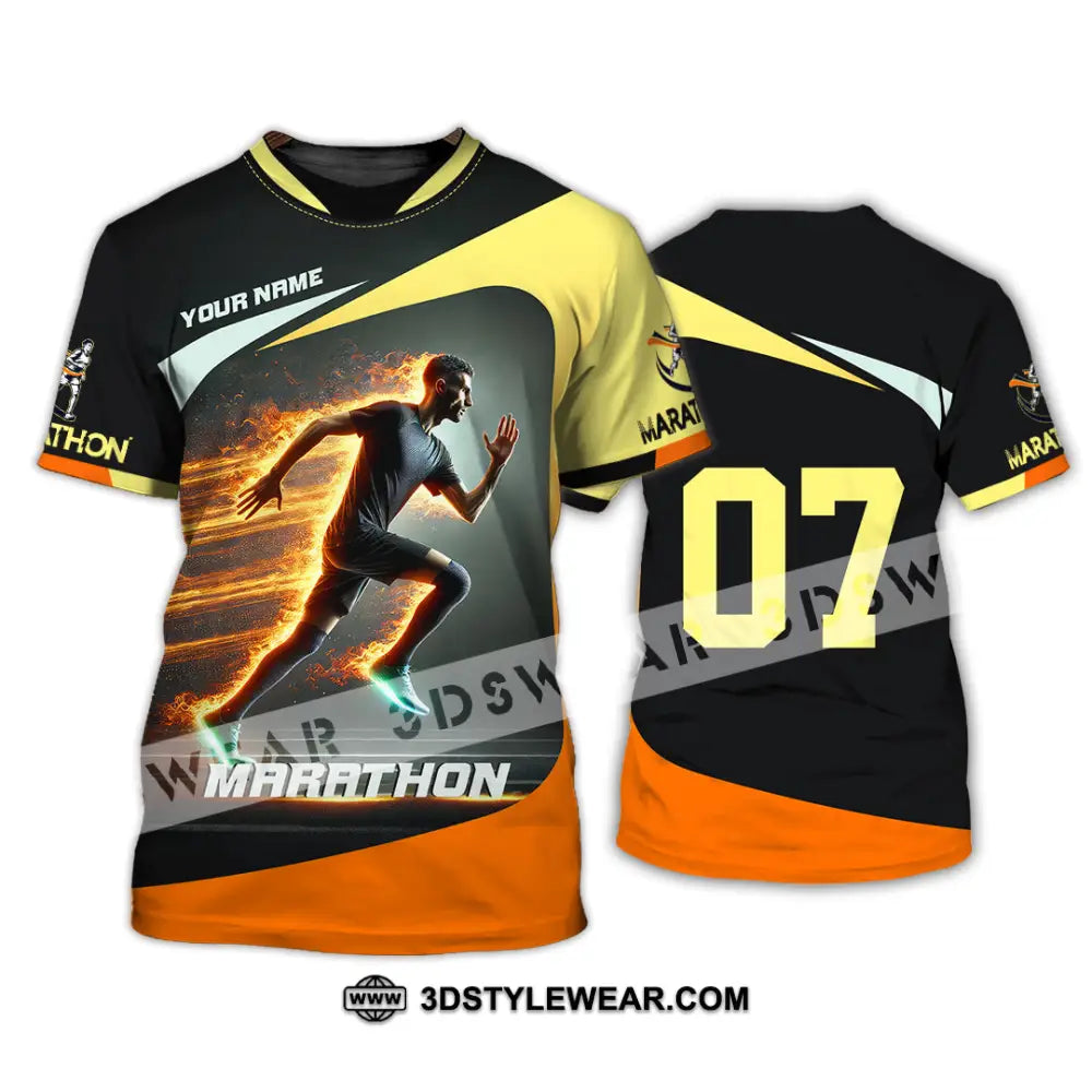 Unisex Shirt Custom Name and Number Marathon Shirt Marathon Lover Gift - T-Shirt / S - T-shirt