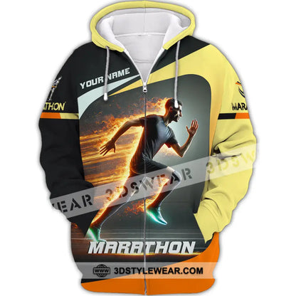 Unisex Shirt Custom Name and Number Marathon Shirt Marathon Lover Gift - Zipper Hoodie / S - T-shirt