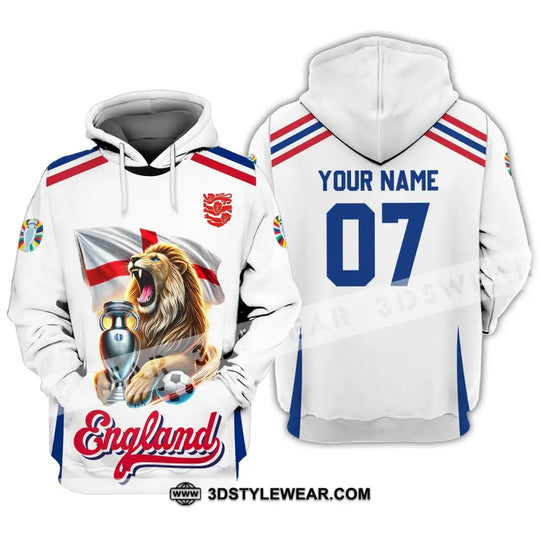 Unisex Shirt - Custom Name And Number Shirt, National Team Euro 2024 Lion England style option 2