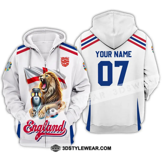 Unisex Shirt - Custom Name And Number Shirt, National Team Euro 2024 Lion England style option 3