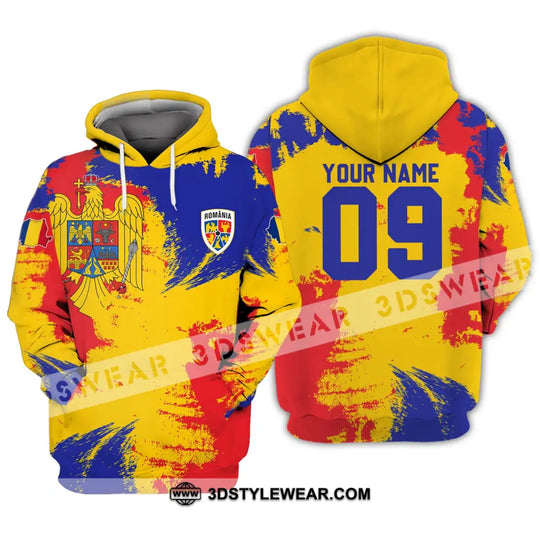 Unisex Shirt - Custom Name And Number National Team Shirt, Flag Color Romania style option 3