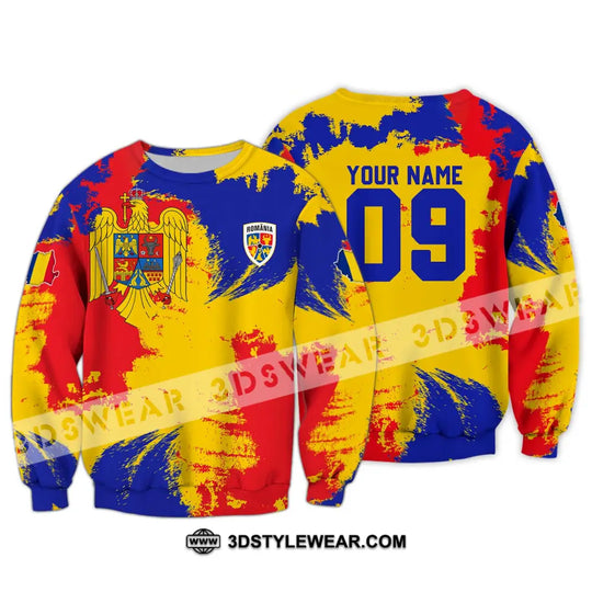 Unisex Shirt - Custom Name And Number National Team Shirt, Flag Color Romania style option 4