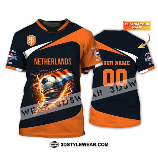 Unisex Shirt, Custom Name and Number Netherlands Euro 2024 Football Shirt, Netherlands Football Polo Long Sleeve style option 1