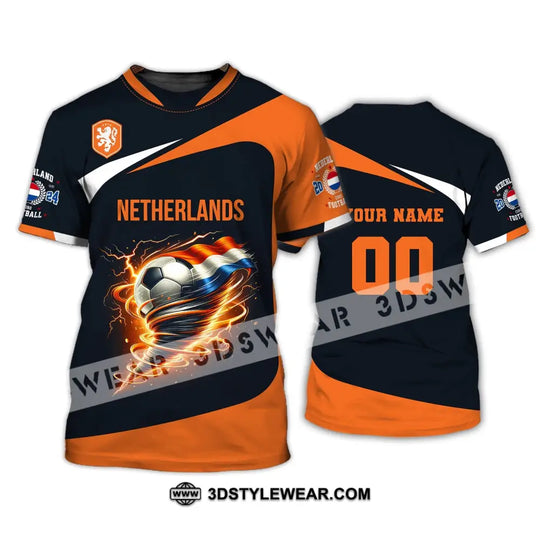 Unisex Shirt, Custom Name and Number Netherlands Euro 2024 Football Shirt, Netherlands Football Polo Long Sleeve style option 2