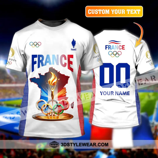 Unisex Shirt, Custom Name and Number Olympic Shirt, 2024 France Olympic Long Sleeve Polo Shirt style option 1