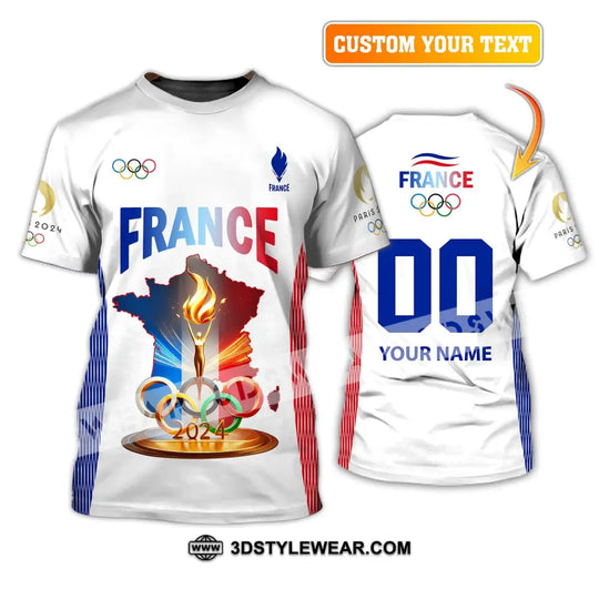 Unisex Shirt, Custom Name and Number Olympic Shirt, 2024 France Olympic Long Sleeve Polo Shirt style option 2