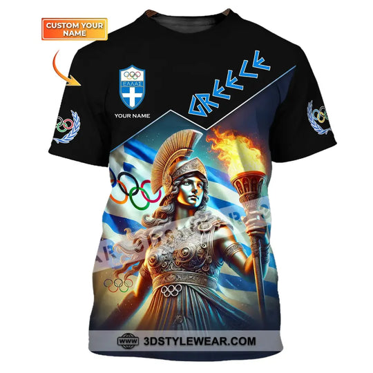 Unisex Shirt, Custom Name and Number Olympic Shirt, 2024 Greece Olympic Long Sleeve Polo Shirt style option 1