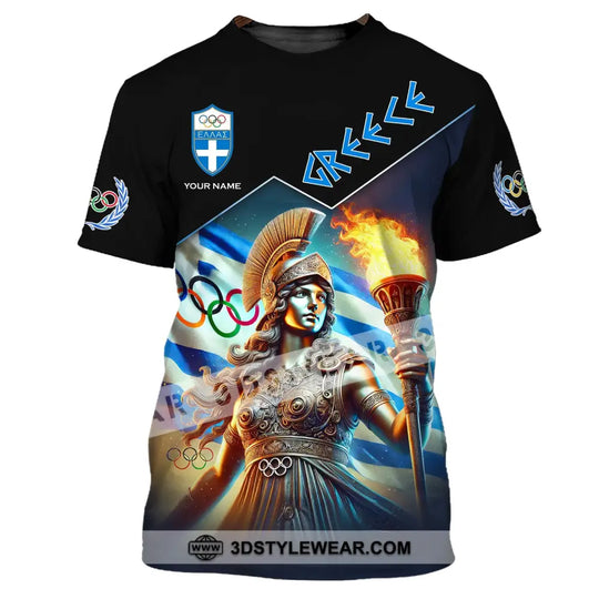 Unisex Shirt, Custom Name and Number Olympic Shirt, 2024 Greece Olympic Long Sleeve Polo Shirt style option 2
