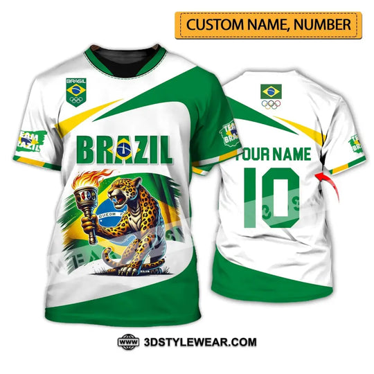 Unisex Shirt - Custom Name And Number Olympic 2024 Sport Shirt, Brazil style option 1
