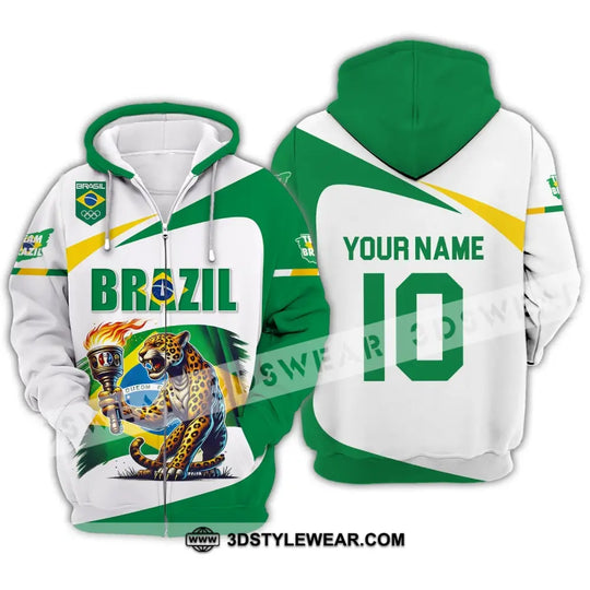 Unisex Shirt - Custom Name And Number Olympic 2024 Sport Shirt, Brazil style option 3
