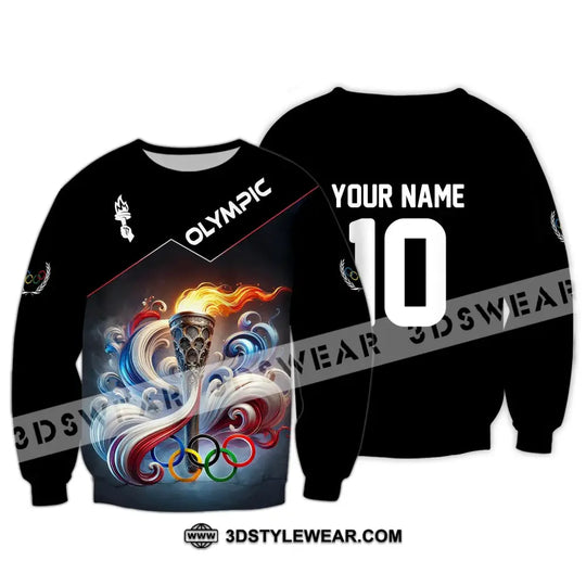 Unisex Shirt - Custom Name And Number Olympic Paris 2024 Shirt, Olympic Fire style option 4