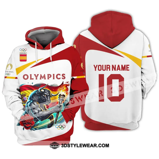 Unisex Shirt - Custom Name And Number Olympics Paris 2024 Sport Shirt, Spain style option 2
