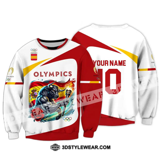 Unisex Shirt - Custom Name And Number Olympics Paris 2024 Sport Shirt, Spain style option 4