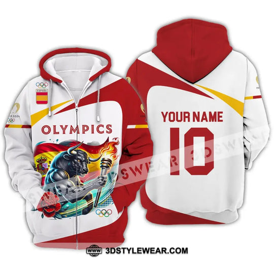 Unisex Shirt - Custom Name And Number Olympics Paris 2024 Sport Shirt, Spain style option 3