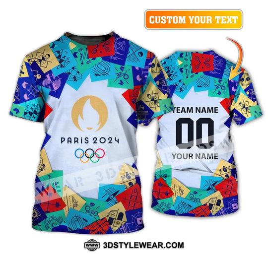 Unisex Shirt, Custom Name and Number Paris Olympic Shirt, 2024 France Olympic Long Sleeve Polo Shirt style option 2