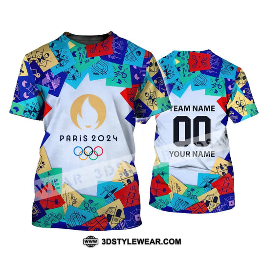 Unisex Shirt, Custom Name and Number Paris Olympic Shirt, 2024 France Olympic Long Sleeve Polo Shirt style option 3