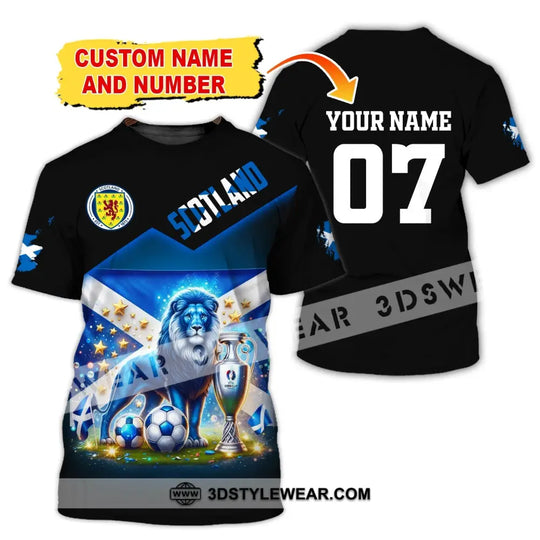 Unisex Shirt, Custom Name and Number Scotland Football Shirt, Euro 2024 Shirt, Scotland Football Polo Long Sleeve Shirt style option 1