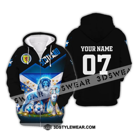 Unisex Shirt, Custom Name and Number Scotland Football Shirt, Euro 2024 Shirt, Scotland Football Polo Long Sleeve Shirt style option 3