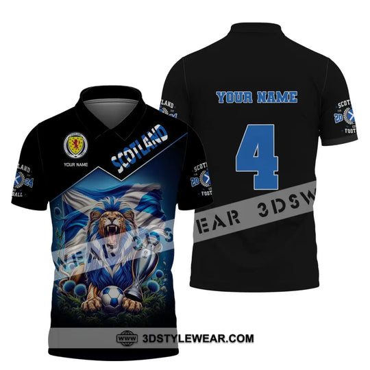 Unisex Shirt, Custom Name and Number Scotland Football, Scotland Football Polo Long Sleeve, Euro 2024 Shirt style option 4