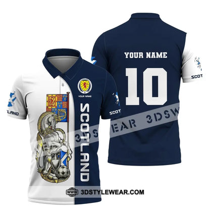 Unisex Shirt Custom Name And Number Scotland Football Polo Long Sleeve Euro 2024 / S T-Shirt