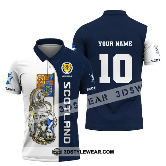 Unisex Shirt, Custom Name and Number Scotland Football, Scotland Football Polo Long Sleeve, Euro 2024 Shirt style option 4