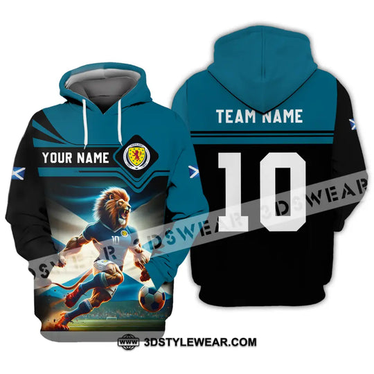 Unisex Shirt - Custom Name And Number, Scotland Lion Playing Ball Shirt style option 4