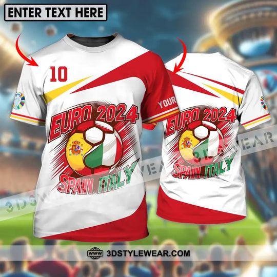 Unisex Shirt - Custom Name And Number Spain Italy Euro 2024 Shirt style option 1