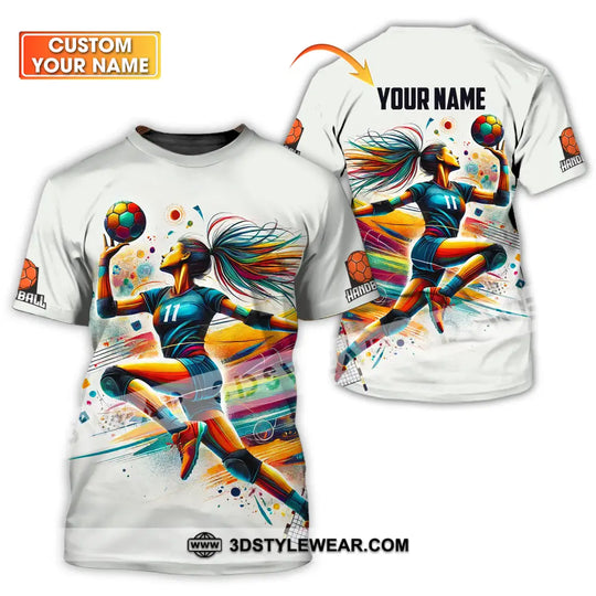 Unisex Shirt - Custom Name And Number Sport Shirt, Handball Colors style option 1