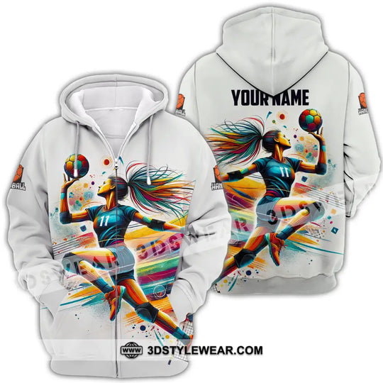 Unisex Shirt - Custom Name And Number Sport Shirt, Handball Colors style option 4