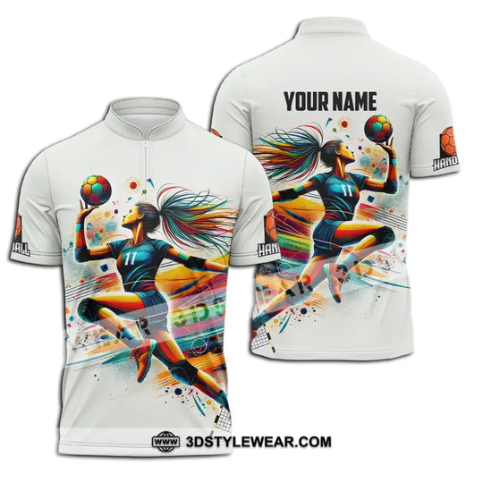 Unisex Shirt - Custom Name And Number Sport Shirt, Handball Colors style option 2