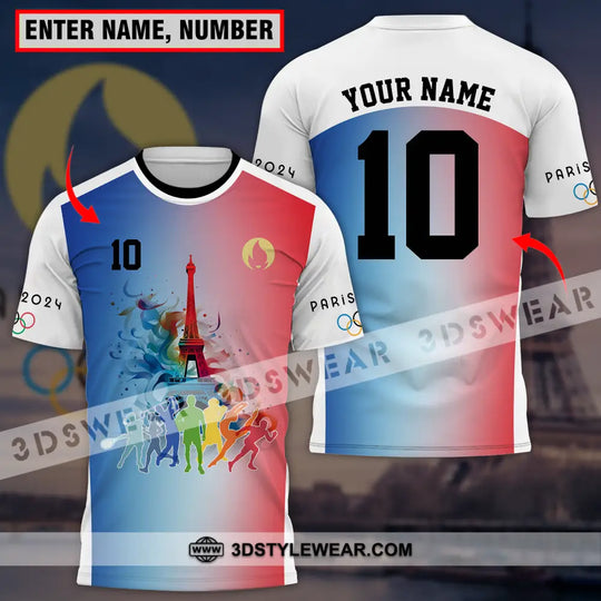 Unisex Shirt - Custom Name And Number Shirt, Sports Olympic 2024 In Paris style option 1