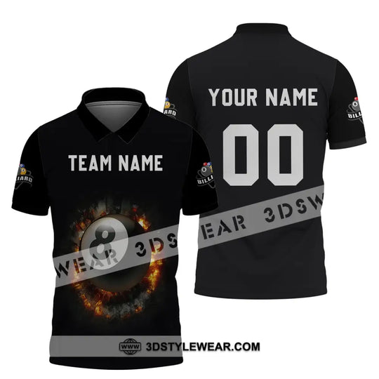 Unisex Shirt - Custom Name and Number T-Shirt - Personalized Billiards Ball Shirt - Billiards Clothing style option 4