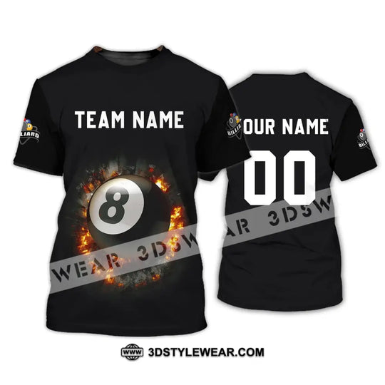Unisex Shirt - Custom Name and Number T-Shirt - Personalized Billiards Ball Shirt - Billiards Clothing style option 2