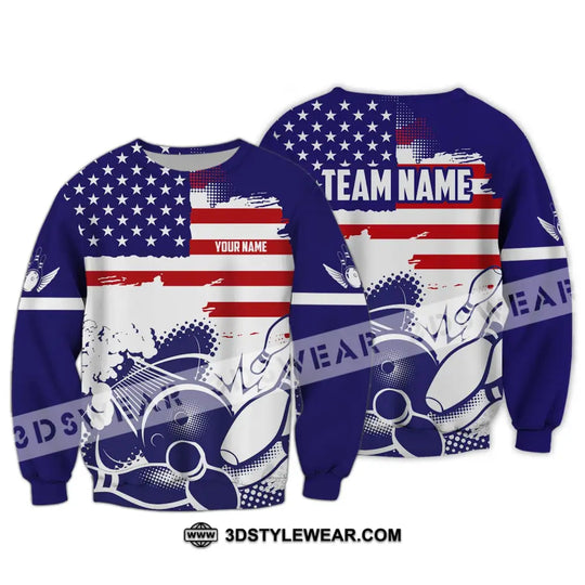 Unisex Shirt - Custom Name And Team Name Shirt, America Bowling Lover style option 4