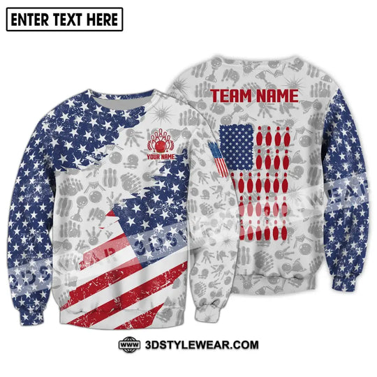 Unisex Shirt - Custom Name And Team Name Shirt, America Bowling Lover Shirt style option 4