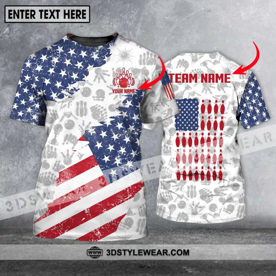 Unisex Shirt - Custom Name And Team Name Shirt, America Bowling Lover Shirt style option 1
